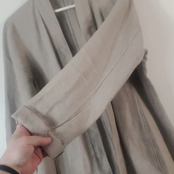 Eileen Fisher Linen Jacket Size Medium Neutral Coastal - Picture 4 of 16